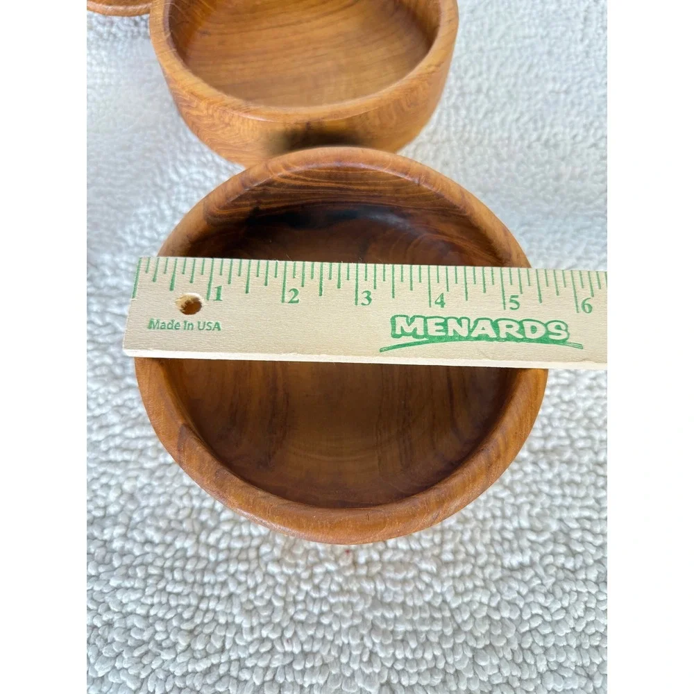 Vintage‎ Wooden Mortar Pestle Set 3 Bowls Kitchen Spice Grinder Herbs